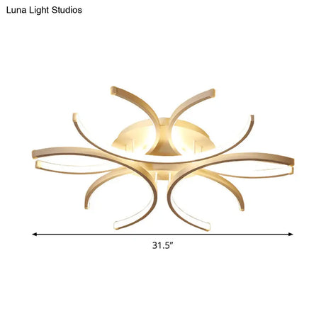 23.5’/31.5’ W Curved Led Semi Flush Mount Lamp – Modern Acrylic Lighting For Close To Ceiling