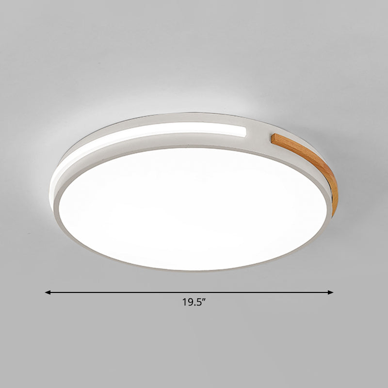 Minimalist Led Flush Mount Ceiling Light With Round Acrylic Shade - Bedroom Lighting Fixture White