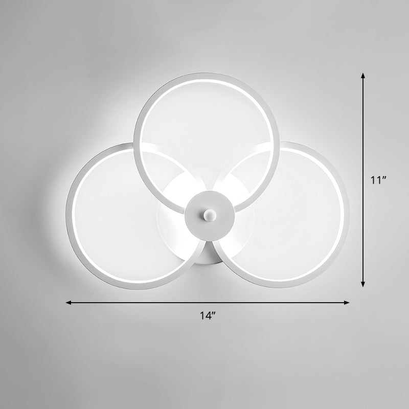 Sleek Acrylic Loop Led Wall Sconce - Stylish Bedroom Light Fixture White / C