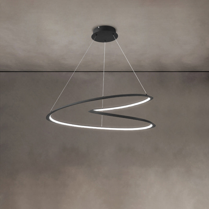 Led Pendant Chandelier With Contemporary Aluminum Shade - Minimalist Living Room Lighting