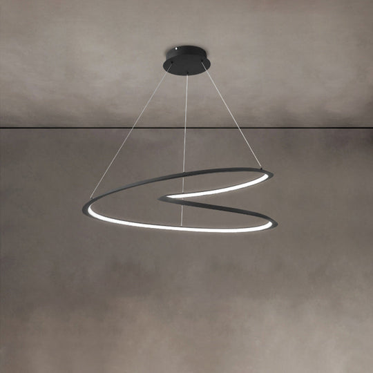 Led Pendant Chandelier With Contemporary Aluminum Shade - Minimalist Living Room Lighting