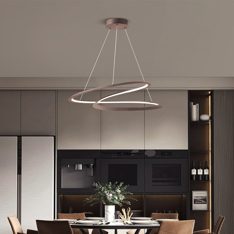 Led Pendant Chandelier With Contemporary Aluminum Shade - Minimalist Living Room Lighting