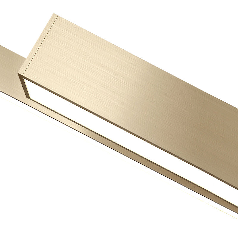 Sleek Bar-Shaped Led Chandelier | Simplicity Metal Ceiling Light For Living Room