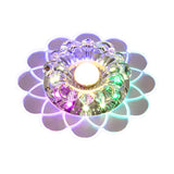 Clear Crystal Led Scalloped Flush Ceiling Light - Modernist Fixture For Hallways