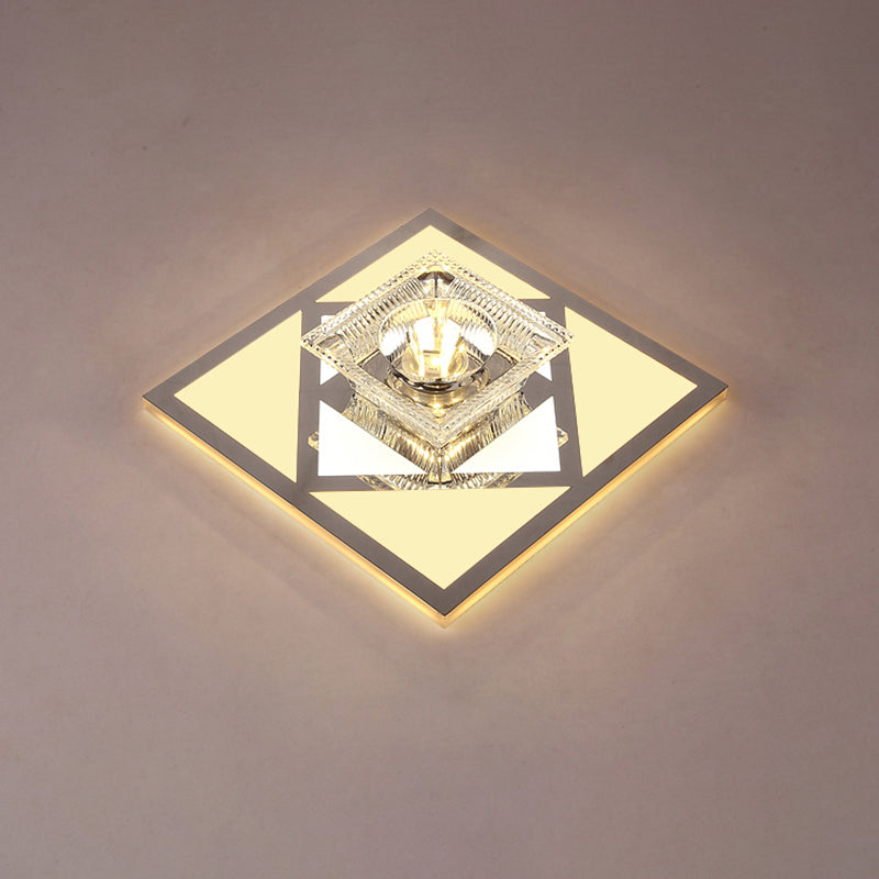 Modern Ultra-Thin Clear Crystal Flushmount Ceiling Spotlight For Corridor / D