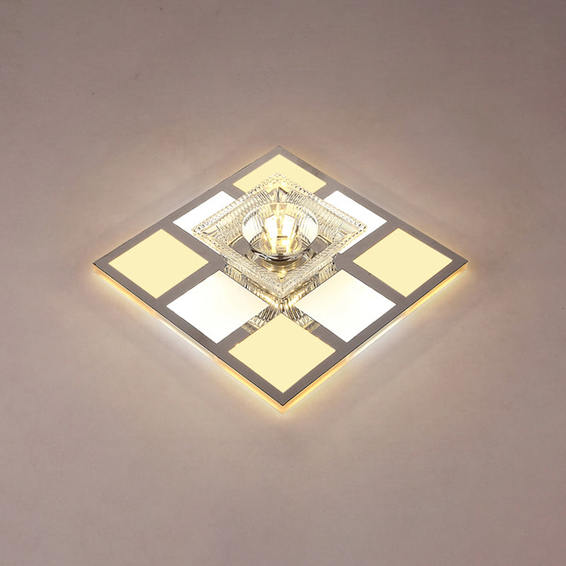 Modern Ultra-Thin Clear Crystal Flushmount Ceiling Spotlight For Corridor / C