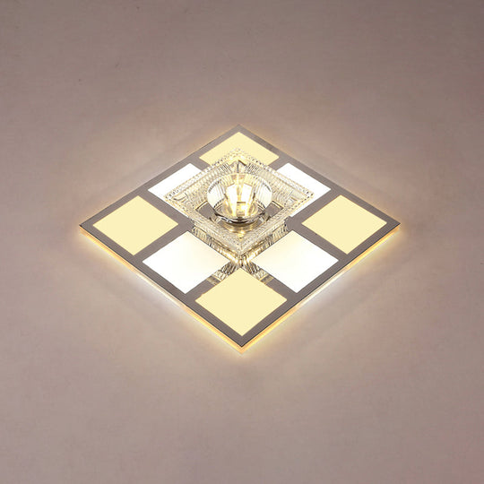 Modern Ultra-Thin Clear Crystal Flushmount Ceiling Spotlight For Corridor / C