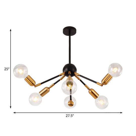 Modern Gold Metal Chandelier - Abstract Design With Multiple Lights Hanging Ceiling Lamp For