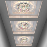 Minimalist Prismatic Optical Crystal Led Round Ceiling Flush Mount Light Fixture