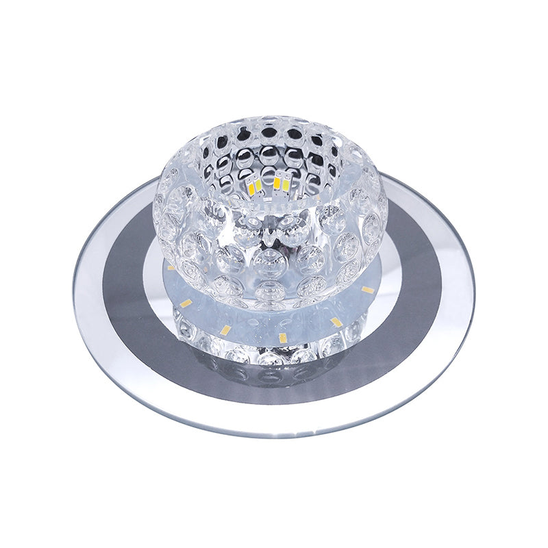 Contemporary Crystal Clear Led Flush Mount Lighting For Entryway