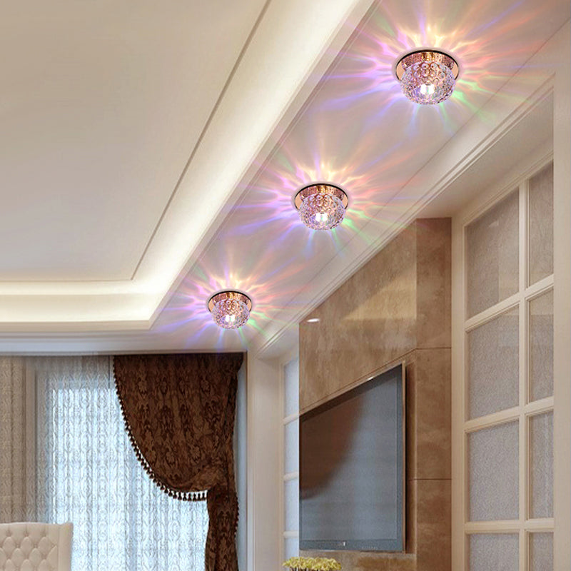 Led Mini Spotlight Ceiling Light With Elegant Crystal Shade - Perfect For Living Room Décor
