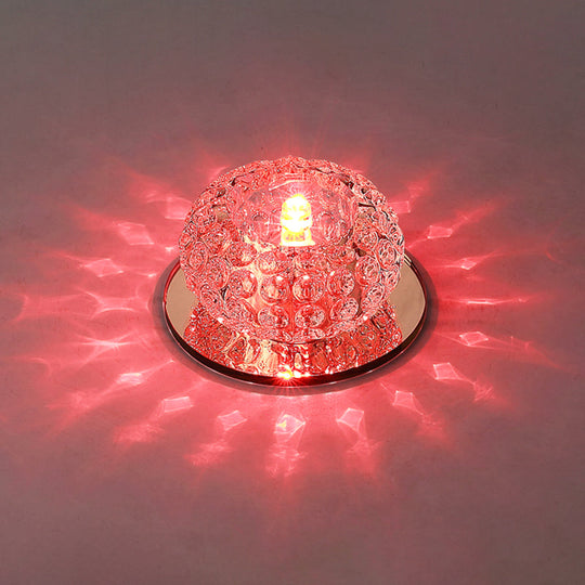Led Mini Spotlight Ceiling Light With Elegant Crystal Shade - Perfect For Living Room Décor Clear /