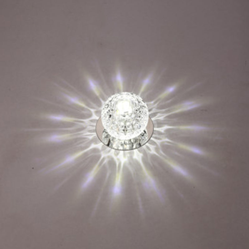 Led Mini Spotlight Ceiling Light With Elegant Crystal Shade - Perfect For Living Room Décor Clear