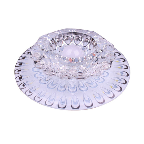 Modern Led Crystal Ceiling Lamp - White Flush-Mount Entryway Light Fixture