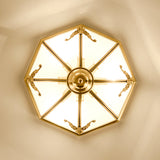 Traditional Flush Mount Ceiling Light For Dining Rooms - Dome Frosted Glass Shade