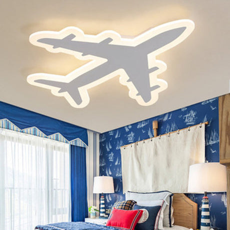 Kids White Led Acrylic Flushmount Ceiling Light For Bedroom - Surface Mount Lighting Fixture /