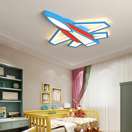 Cartoon Plane Led Flush Mount Ceiling Light - Perfect For Children’s Rooms