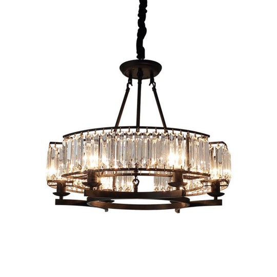 Contemporary Loop Chandelier With Crystal Prism Pendant Lighting - Ideal For Living Room 6 / Dark