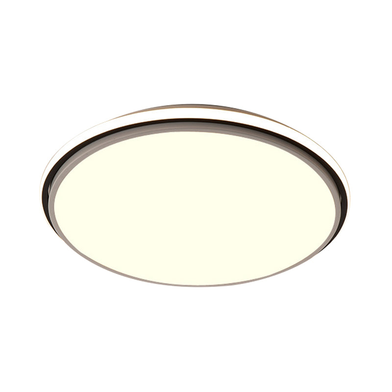Modern Circular Flush Mount Led Fixture White/Warm Light Acrylic Design - 12’/16’/19.5’ Wide