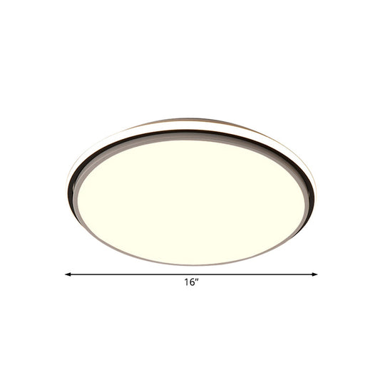 Modern Circular Flush Mount Led Fixture White/Warm Light Acrylic Design - 12’/16’/19.5’ Wide
