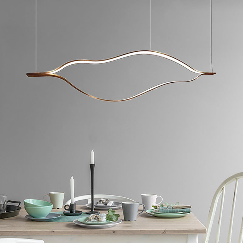 Contemporary Led Acrylic Pendant Chandelier - White Wave Sheet Design 23.5’/31.5’/39’ Wide