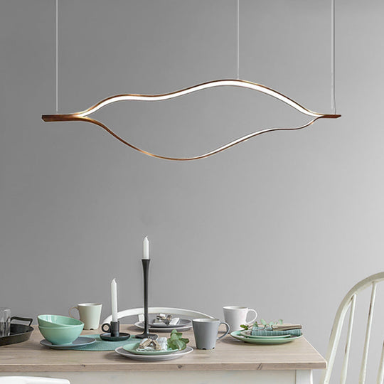 Contemporary Led Acrylic Pendant Chandelier - White Wave Sheet Design 23.5’/31.5’/39’ Wide