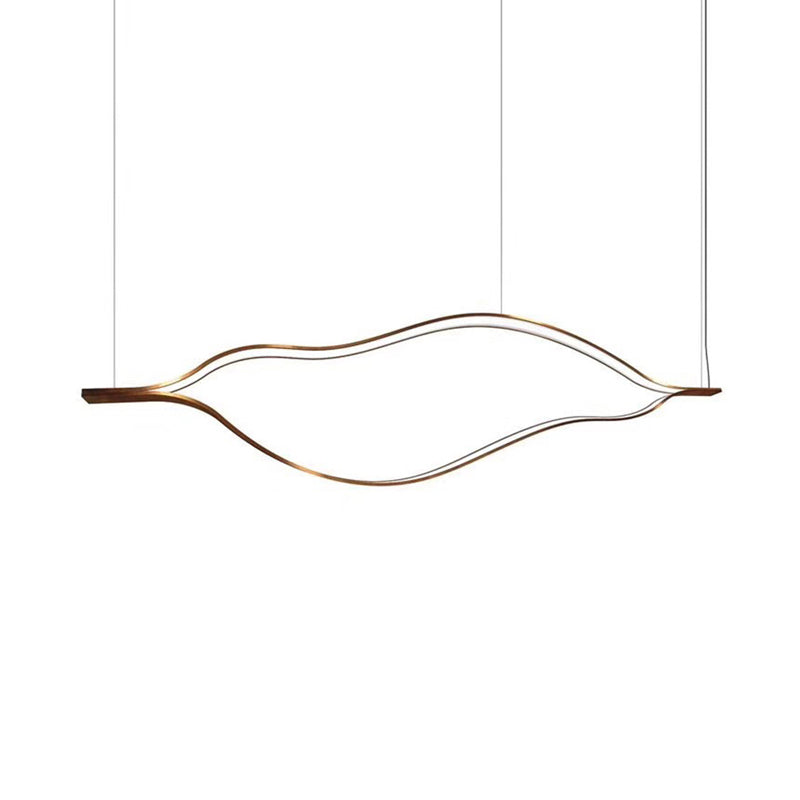 Contemporary Led Acrylic Pendant Chandelier - White Wave Sheet Design 23.5’/31.5’/39’ Wide