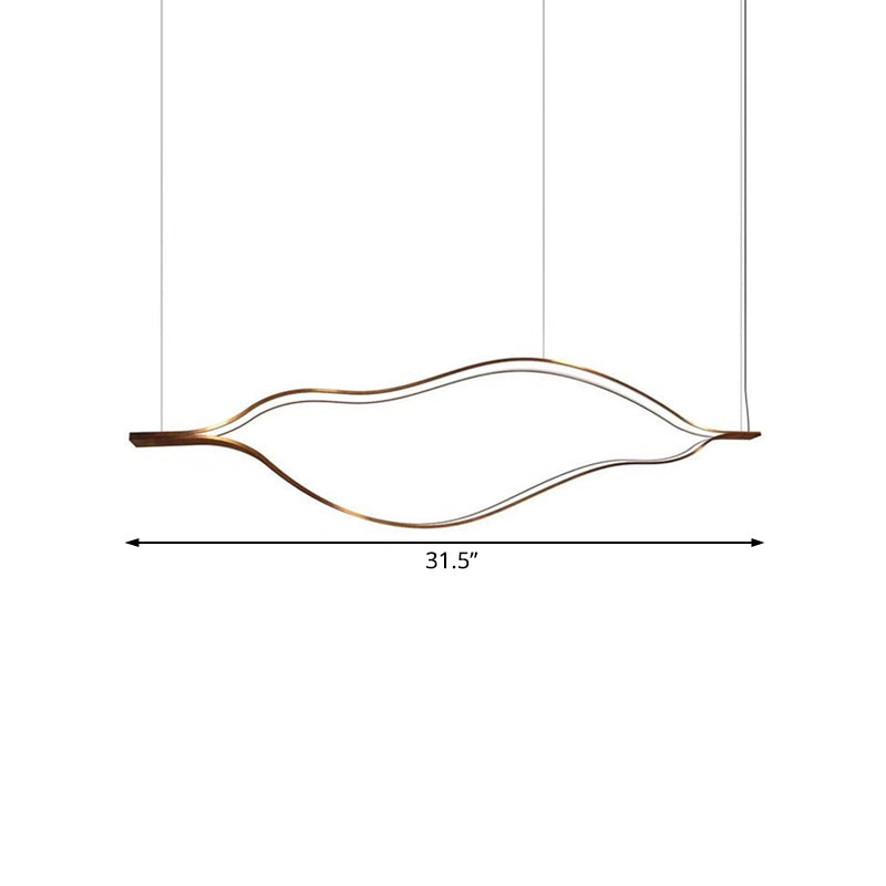 Contemporary Led Acrylic Pendant Chandelier - White Wave Sheet Design 23.5’/31.5’/39’ Wide