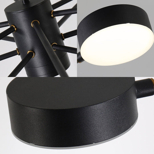 Modern Acrylic Sputnik Chandelier Pendant Light: Black Led Hanging Lamp Fixture With 6/8/10 Lights