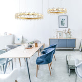 Contemporary White Garland Chandelier: Led Crystal Pendant Light Fixture (2/3 Lights) In White/Warm