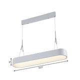 Modern Metal Rectangle Led Chandelier Lighting - 33.5’’/47’’ Wide White/Grey Hanging Lamp