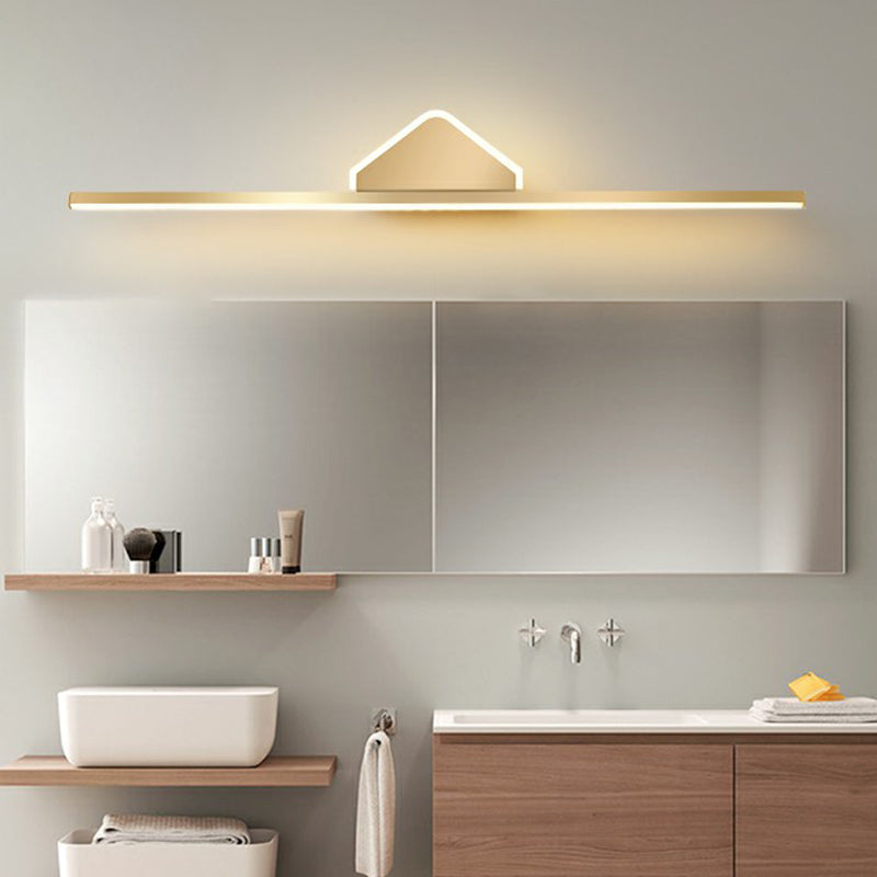 Minimalist Acrylic Led Vanity Light With Gold Finish For Bathroom Walls