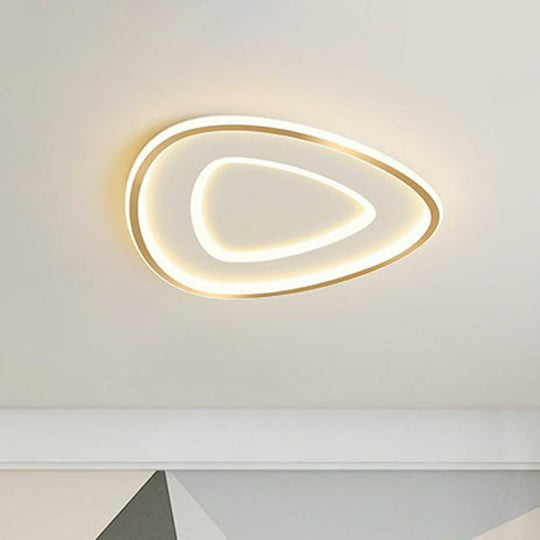 Sleek Gold Teardrop Led Ceiling Light Flush Mount - Simplicity & Style