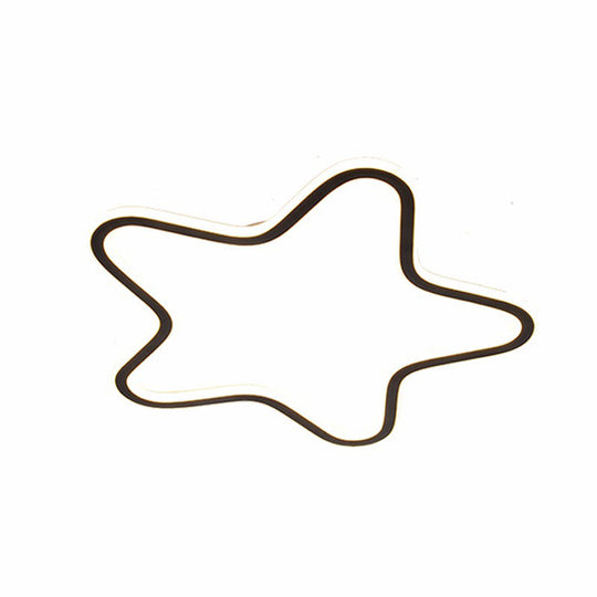 Simplicity Star Flush Mount Led Ceiling Light For Kids’ Room In Black Acrylic