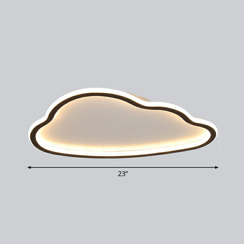 Black And White Led Cloud Ceiling Light With Acrylic Shade - Flush Mount Simple Design / 23 Third