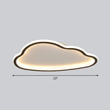 Black And White Led Cloud Ceiling Light With Acrylic Shade - Flush Mount Simple Design / 23 Remote