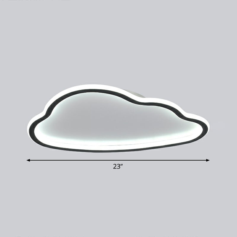 Black And White Led Cloud Ceiling Light With Acrylic Shade - Flush Mount Simple Design / 23