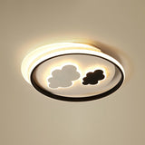 Kids Led Ceiling Light Fixture: Cloud Acrylic Bedroom Lamp In Black / 18 Natural