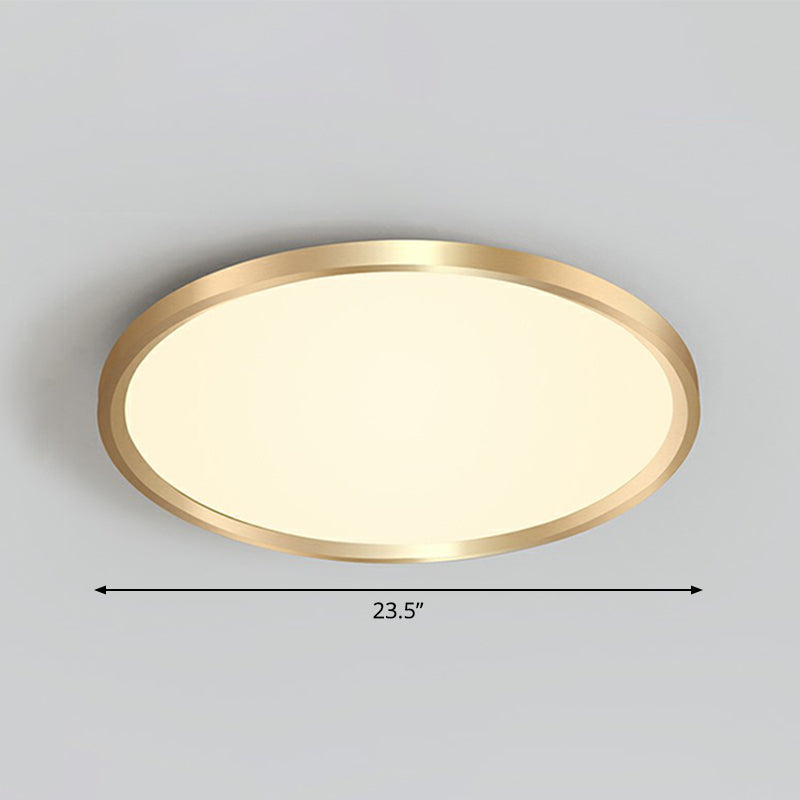 Gold Circle Bedroom Ceiling Flush Mount Led Light With Acrylic Simplicity / 23.5’ Warm