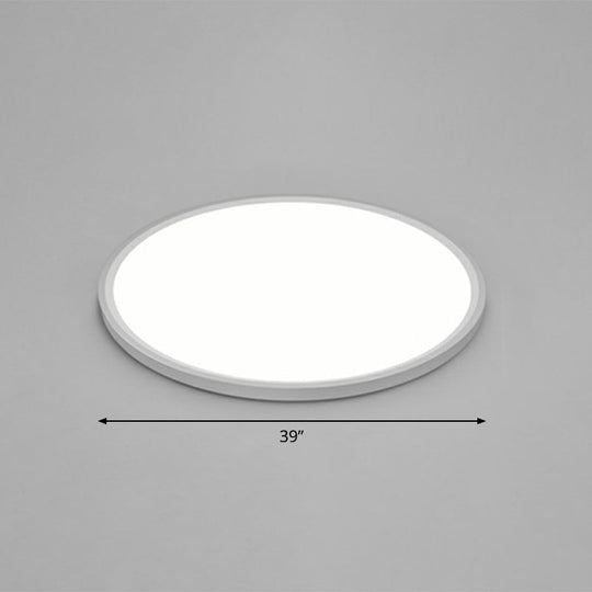 Led Ceiling Mount Fixture - Ultrathin & Simple Acrylic Flushmount Lighting In White / 39’