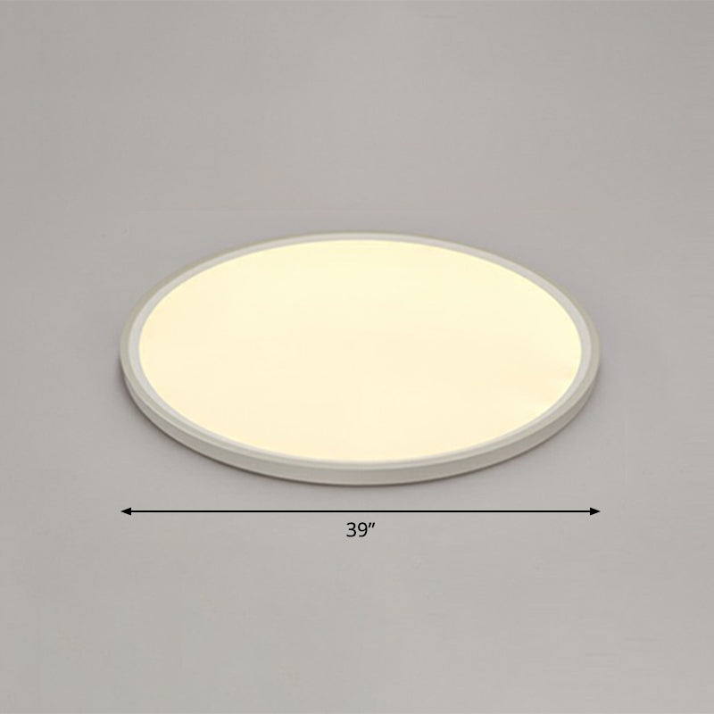 Led Ceiling Mount Fixture - Ultrathin & Simple Acrylic Flushmount Lighting In White / 39’ Warm