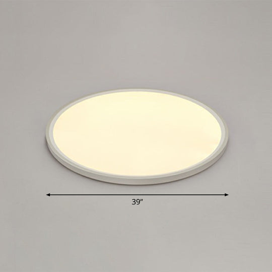 Led Ceiling Mount Fixture - Ultrathin & Simple Acrylic Flushmount Lighting In White / 39’ Warm