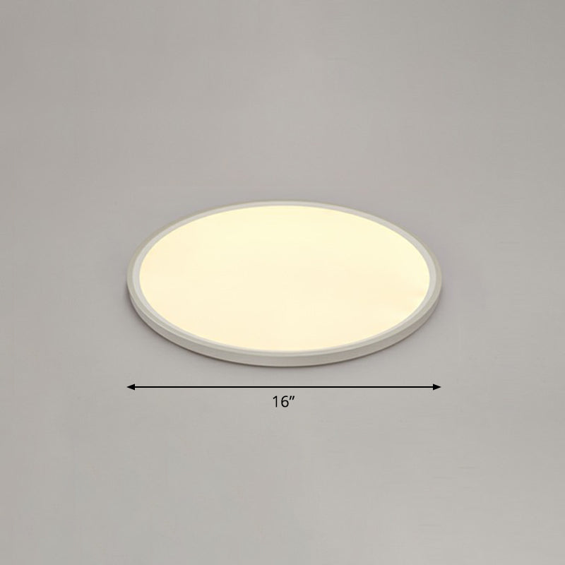 Led Ceiling Mount Fixture - Ultrathin & Simple Acrylic Flushmount Lighting In White / 16’ Warm