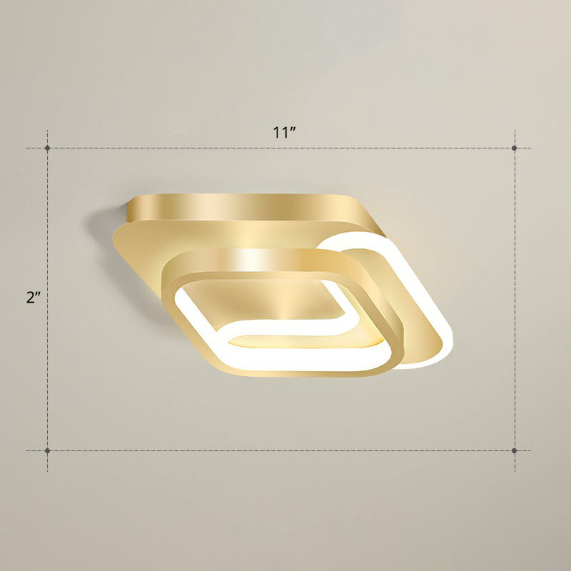 Modern Geometric Led Ceiling Light Fixture For Hallway - Minimalist Acrylic Design Gold / Third Gear