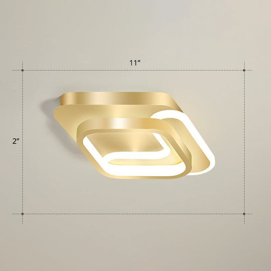 Modern Geometric Led Ceiling Light Fixture For Hallway - Minimalist Acrylic Design Gold / Third Gear