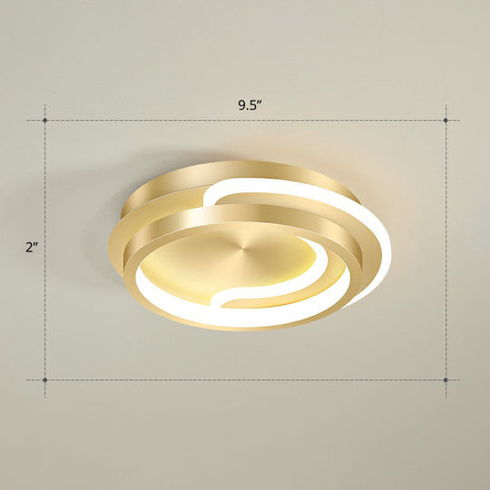 Modern Geometric Led Ceiling Light Fixture For Hallway - Minimalist Acrylic Design Gold / Third
