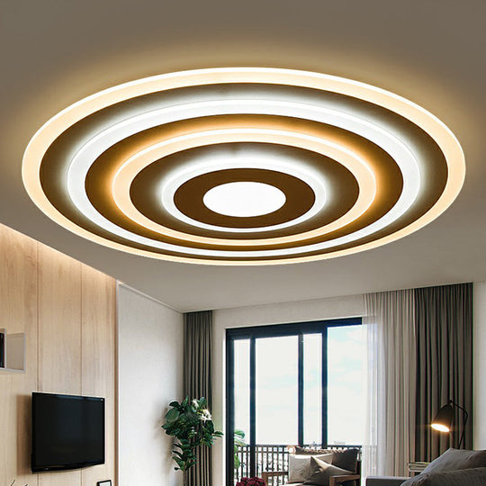 Simple Style Led Flush Ceiling Light For Bedroom - White Acrylic Round Flushmount