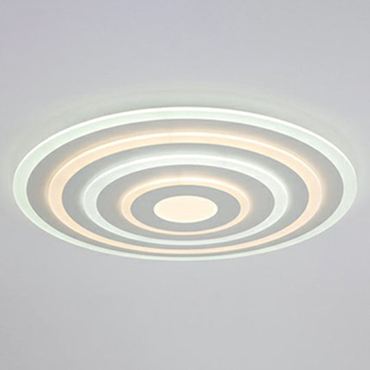 Simple Style Led Flush Ceiling Light For Bedroom - White Acrylic Round Flushmount / 16’ Third Gear