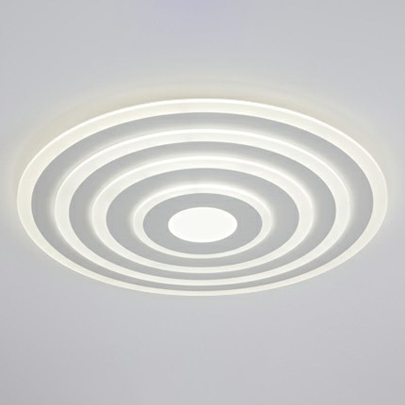 Simple Style Led Flush Ceiling Light For Bedroom - White Acrylic Round Flushmount / 31.5 Natural