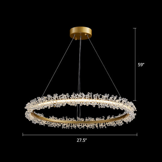 Modern Circle Chandelier With Led Suspension Light For Dining Room - Elegant Minimalistic Design